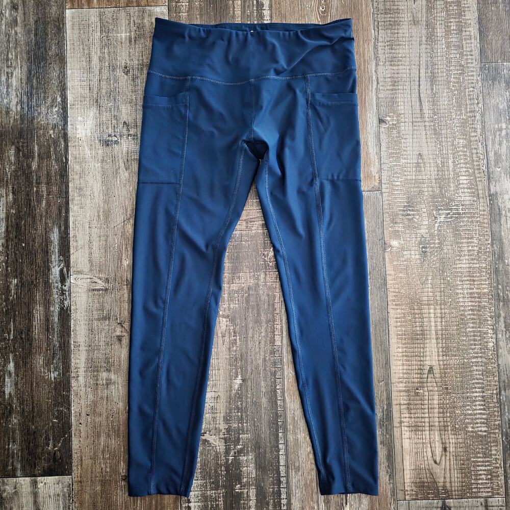Apana High Waisted Navy Blue Leggings with Pockets Size Large